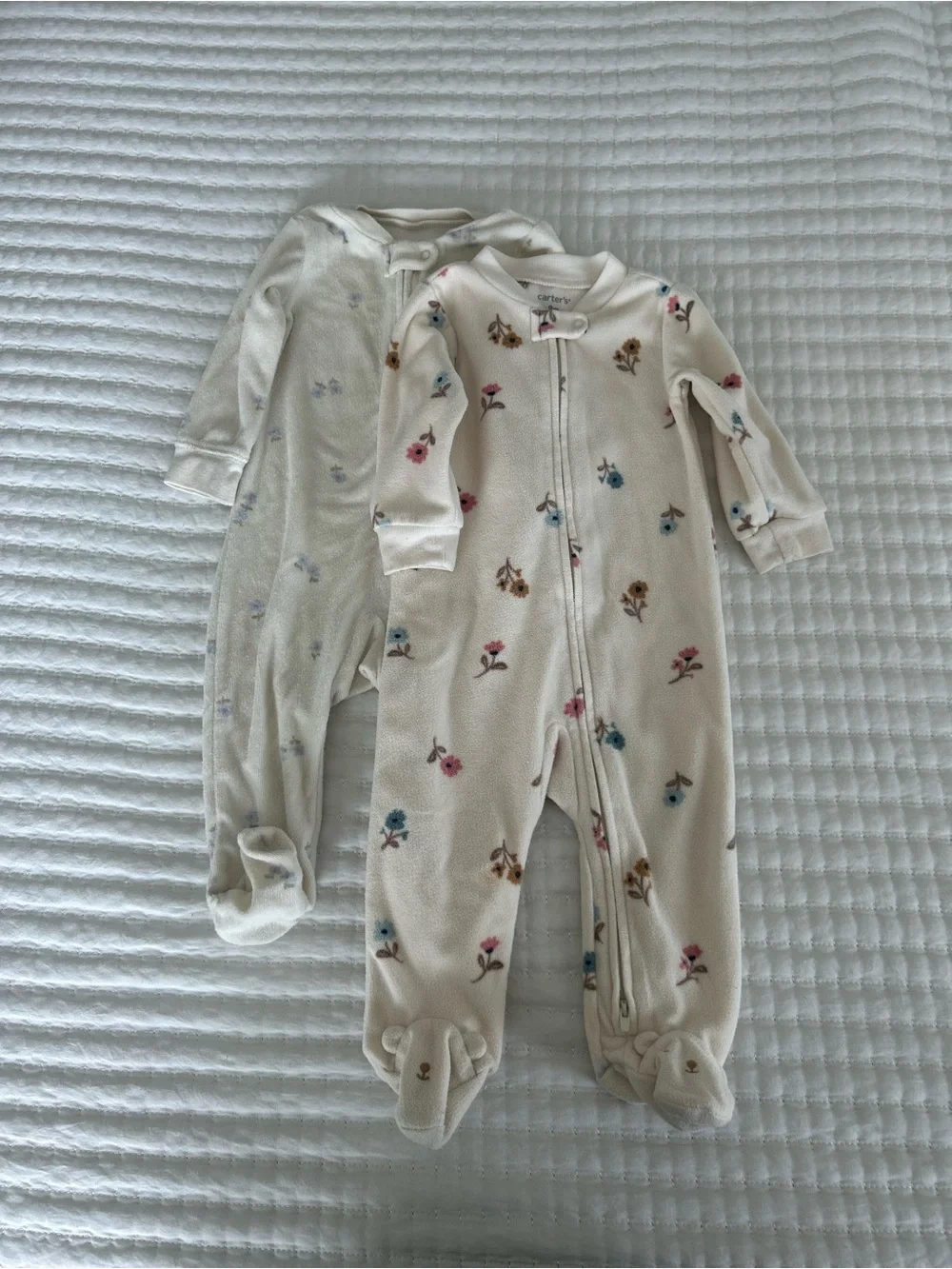 Carter’s Cream Floral Baby Sleep Sacks - Pair